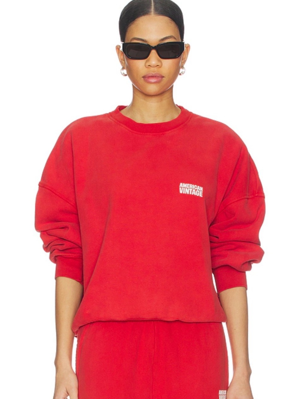 AMERICAN VINTAGE Soft Sweater Plizzy in red